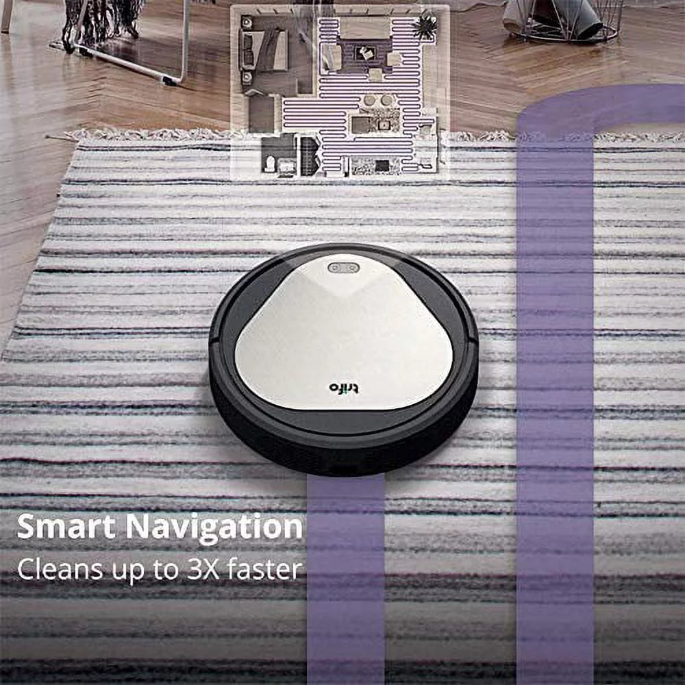 Black Robot Vacuum Cleaner, 3000Pa Suction, 90-Minute Runtime N674
