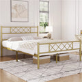 White Twin Metal Bed Frame with Headboard & Footboard C2225