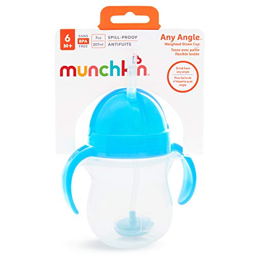 7 Ounce 2 Pack Blue/Green Weighted Straw Sippy Cup Q88448
