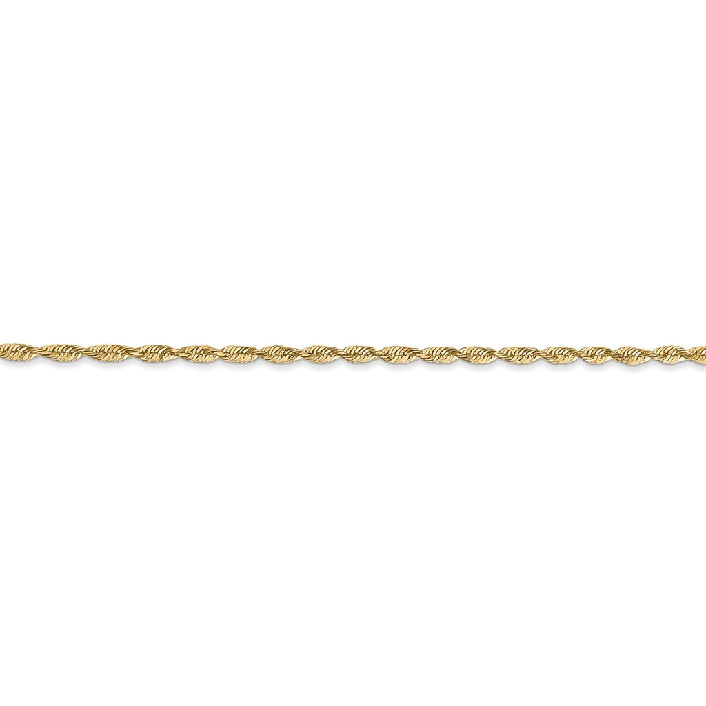 10k Gold 1.8mm Rope Chain Necklace 22 Inch S6409