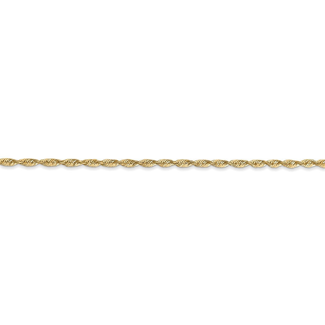 10k Gold 1.8mm Rope Chain Necklace 22 Inch S6409