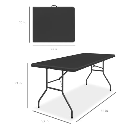 4ft Black Plastic Folding Table V3811
