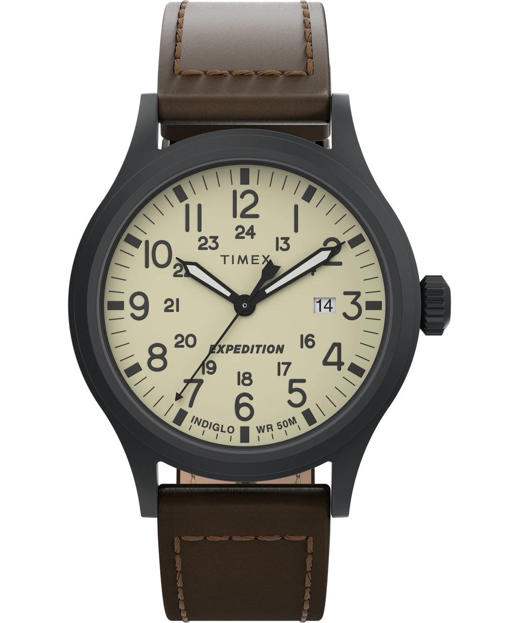 Men's Expedition Brown Strap Watch O258881
