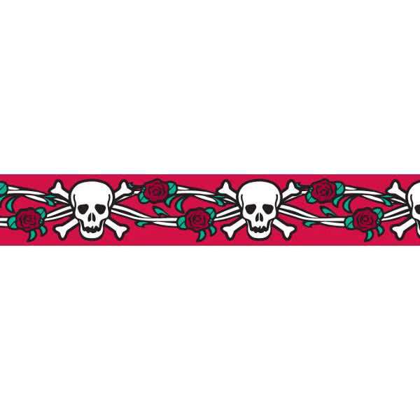 Red Dingo Cat Collar Skull & Roses Red U92377