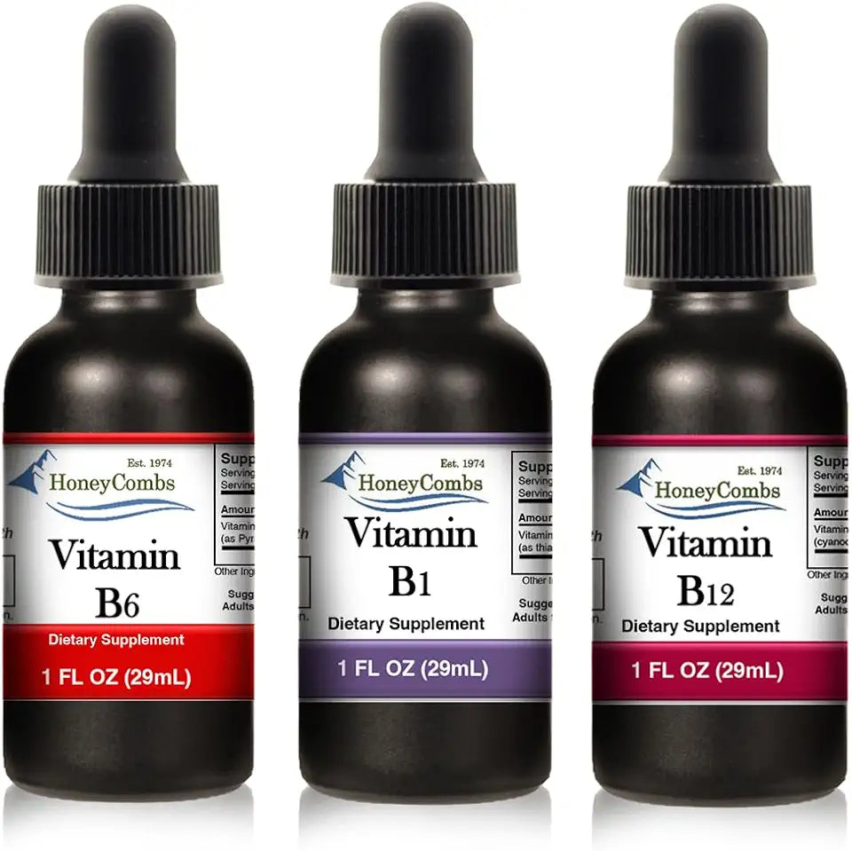 Vitamin B12 Liquid Drops, Vitamin B1 Drops, Vitamin B6 Drops, 1 Fl Oz Z59680