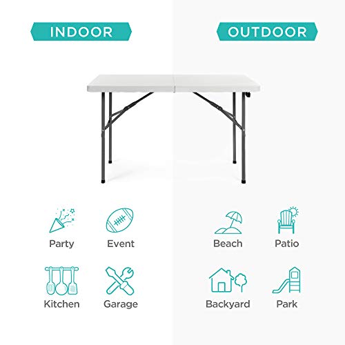 4ft Black Plastic Folding Table V3811