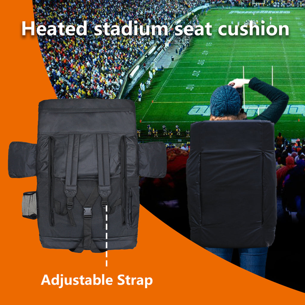Double Heated Stadium Seat with Back Support, 21" Extra Wide Folded Bleacher Chair H97950
