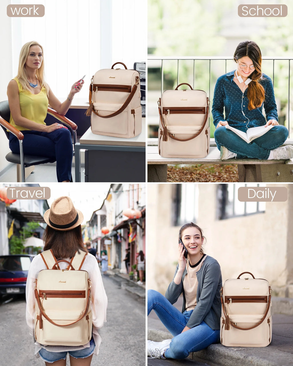 15.6" Laptop Backpack with USB Port Convertible Daypack Z956