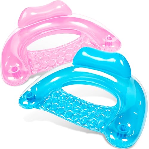 2 Pack Inflatable Pool Chairs with Cup Holders G4029