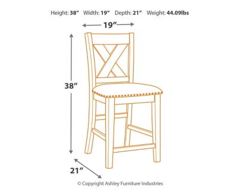 Rustic Counter Height Upholstered Barstool Z411843