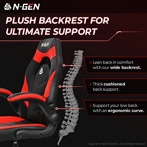 Black Ergonomic PU Leather Computer Chair with Lumbar Support J180