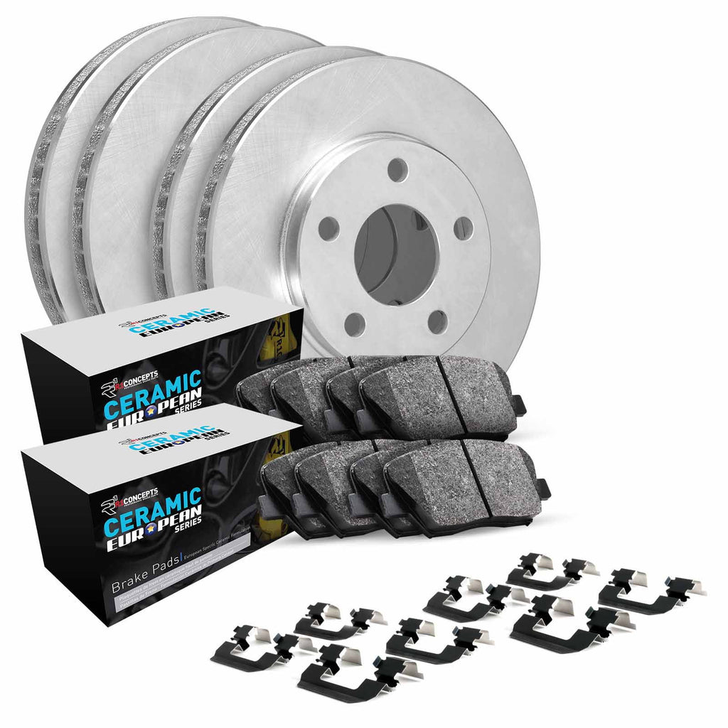 Front Rear Ceramic Brake Pads and Rotors Kit D21978