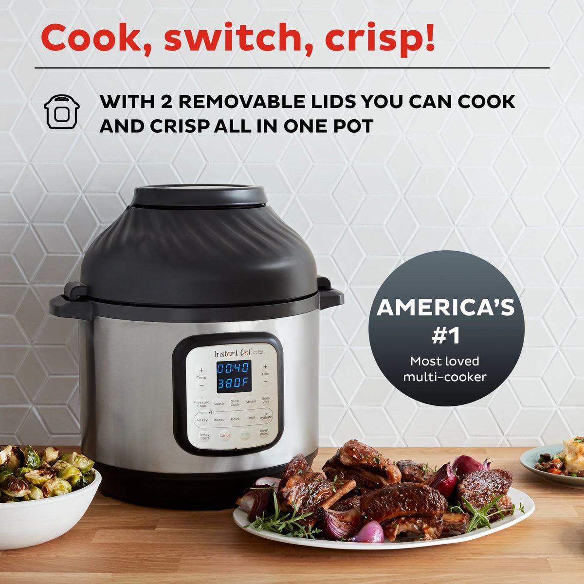 11-in-1 Air Fryer and Electric Pressure Cooker Combo, 8 Quart T1959