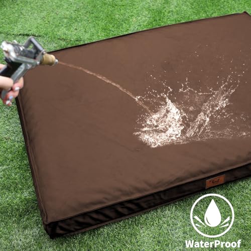 Extra Large Waterproof Egg Crate Foam Dog Bed with Removable Washable Cover R798601