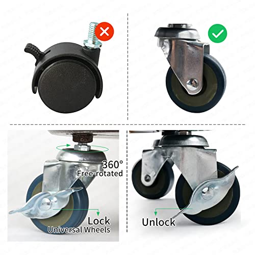 20" 2Pack Metal Plant Caddy with Wheels Lockable Casters U856720