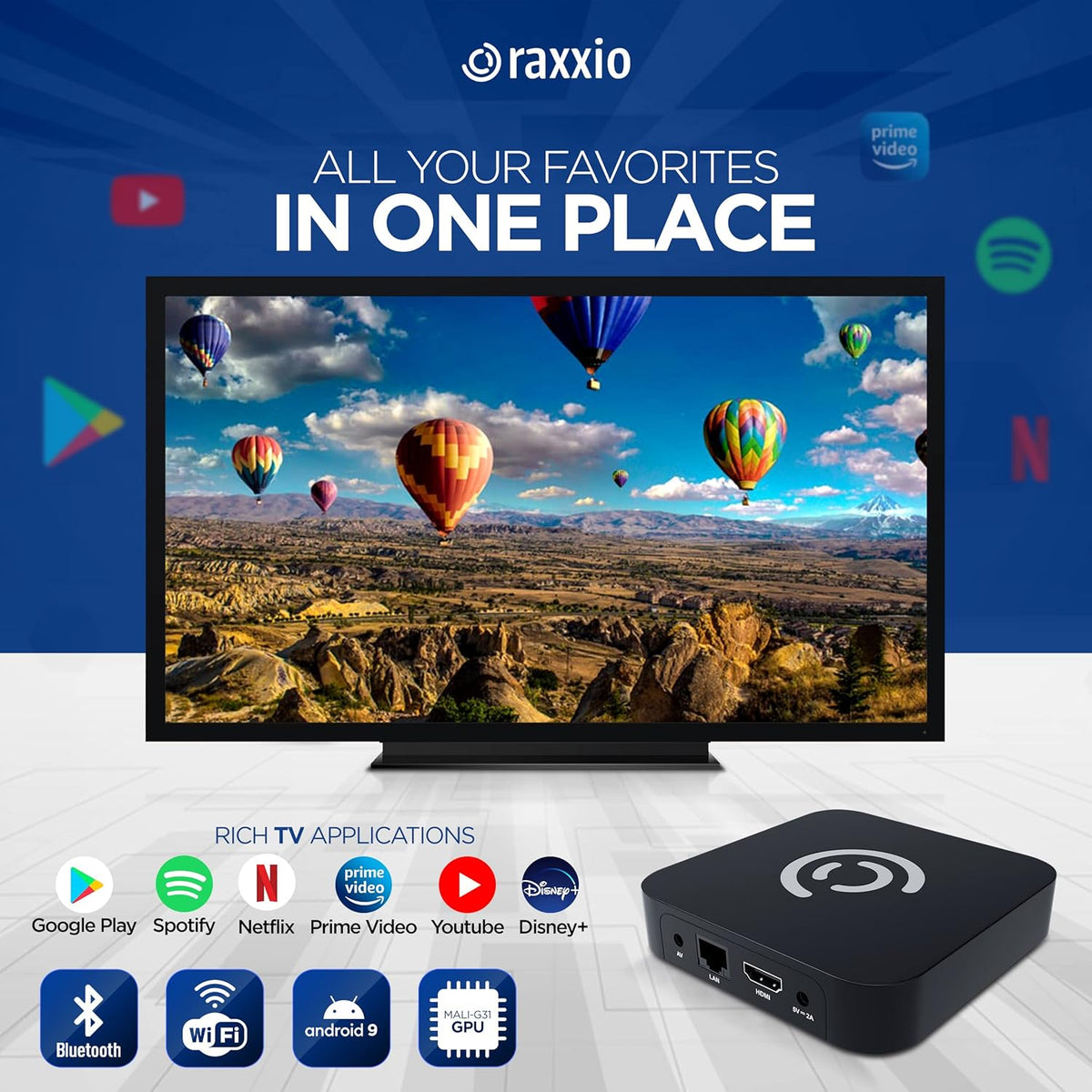 Android TV Box with 4K, 4GB RAM, 64 GB ROM, WiFi, USB 3.0, Bluetooth, HDMI Cable and Remote Control K46872