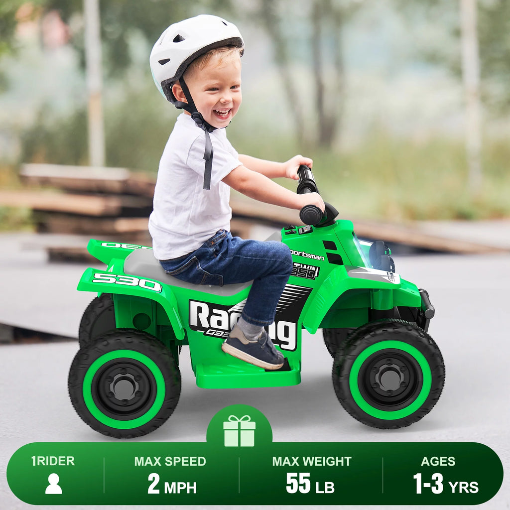 6V 7Ah Powered Ride on Toy Kids ATV Electric 4-Wheeler Quad Car Blue White L293810