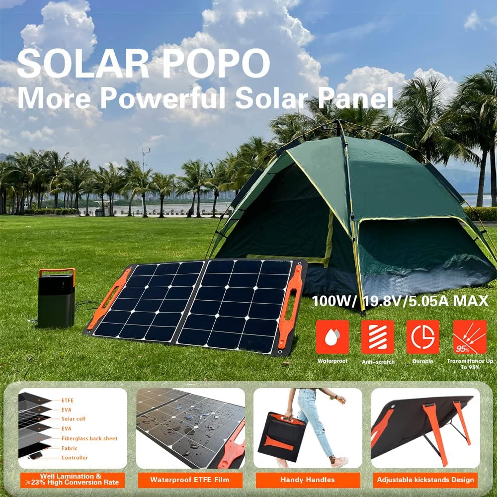 100W Foldable Portable Solar Panel with USB Outputs Y3352