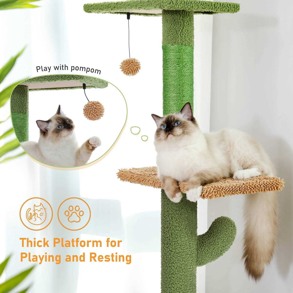 Cactus Cat Tree Floor to Ceiling Cat Tower with Adjustable Height R354664
