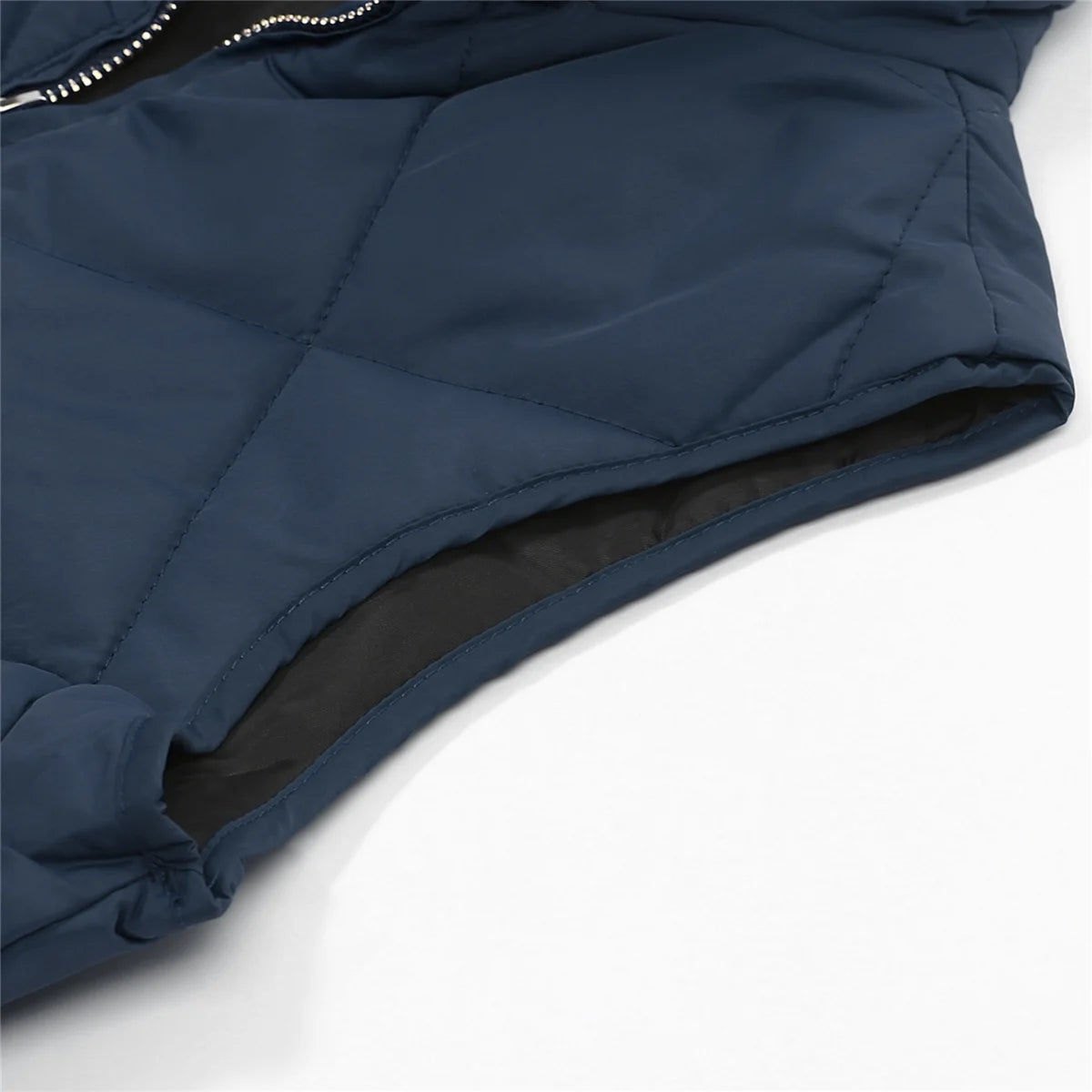 Women's Plus Size Quilted Vest, Stand Collar Lightweight Sleeveless Zip Padded Gilet Y87859