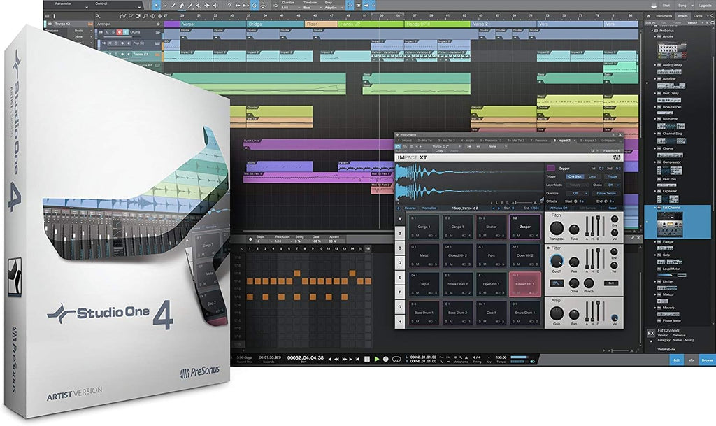 Audio Interface with Studio Monitors and Instrument Cable H377333
