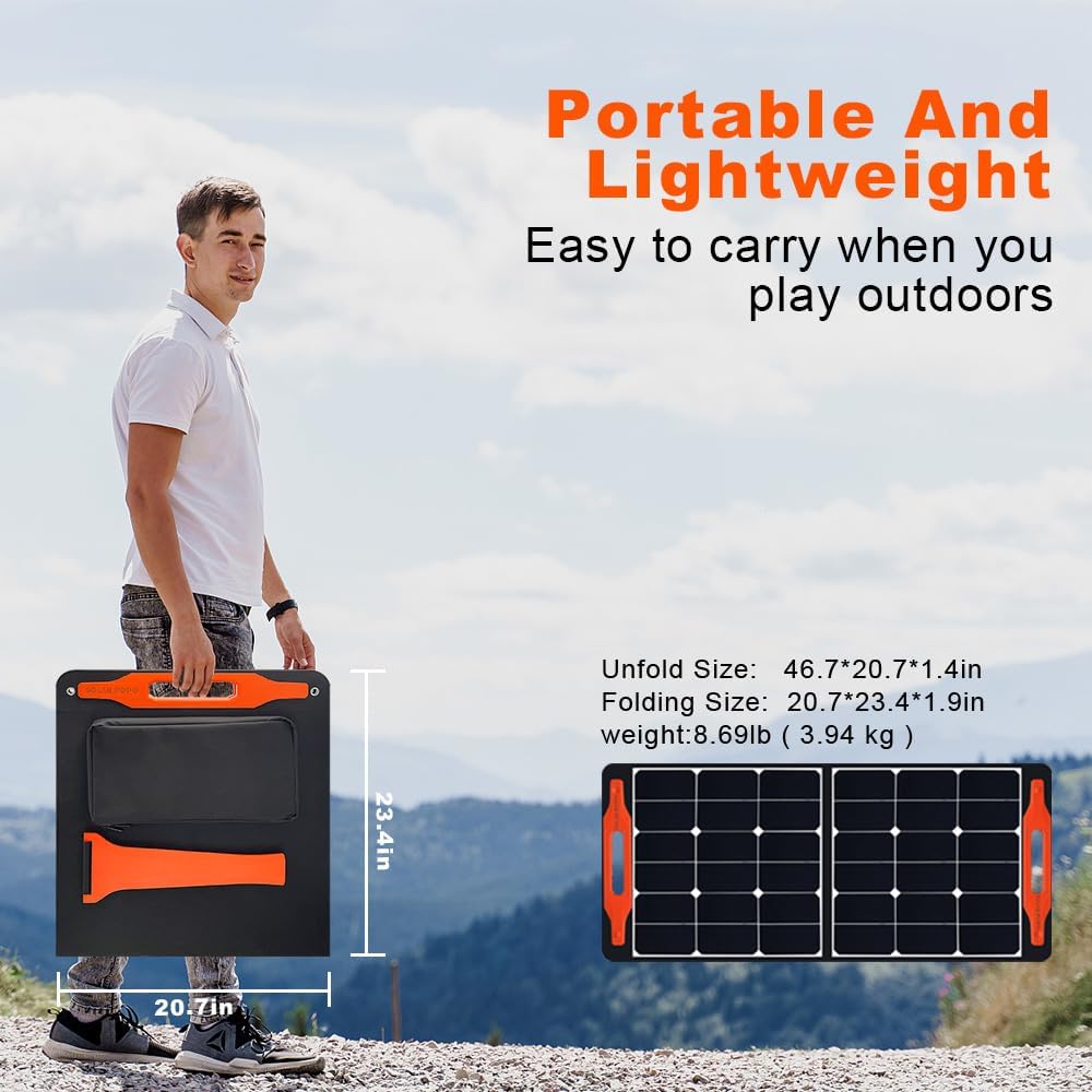100W Foldable Portable Solar Panel with USB Outputs Y3352