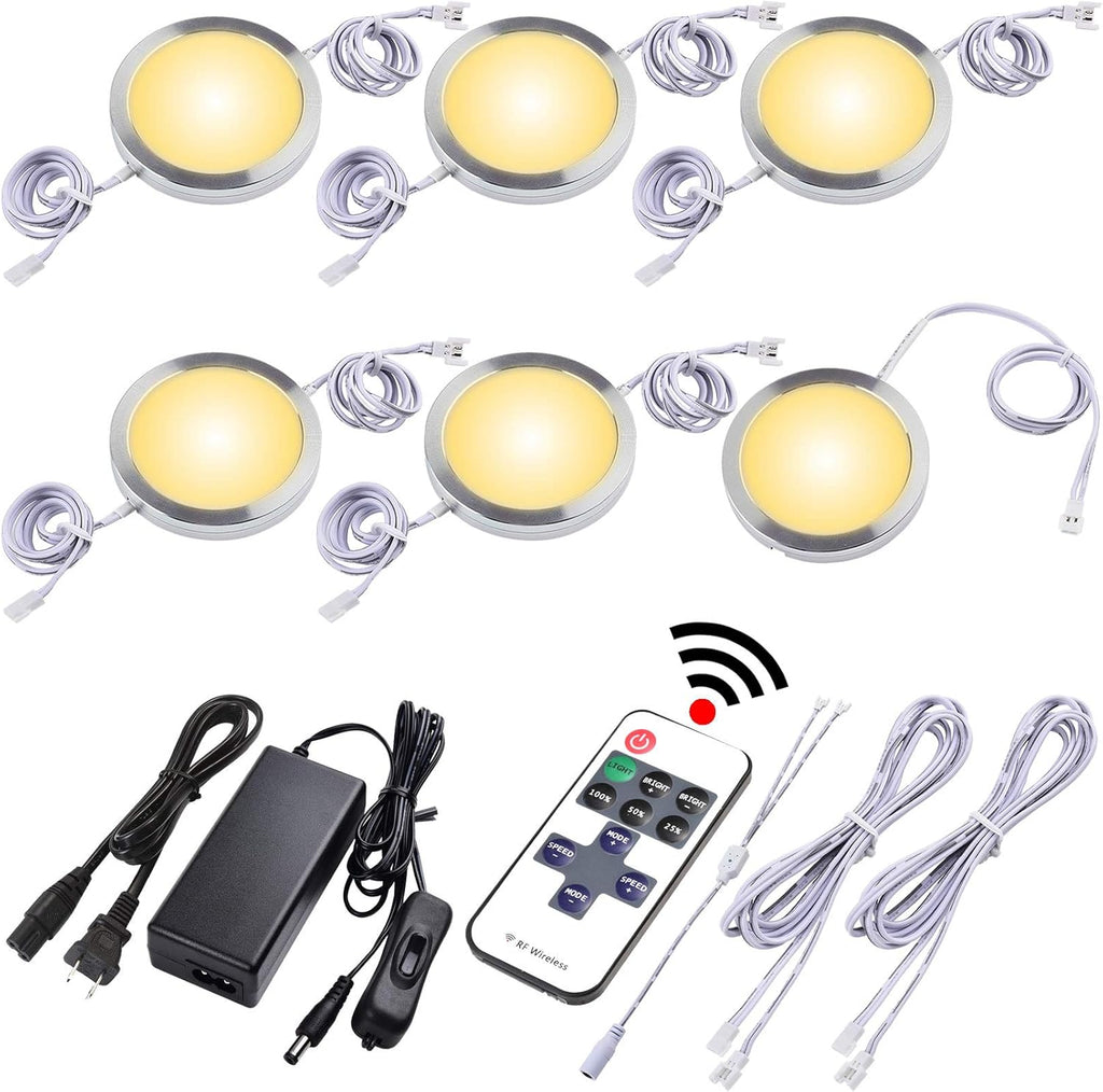 Dimmable Linkable Wired LED Puck Lights, 14 Lights Q128719