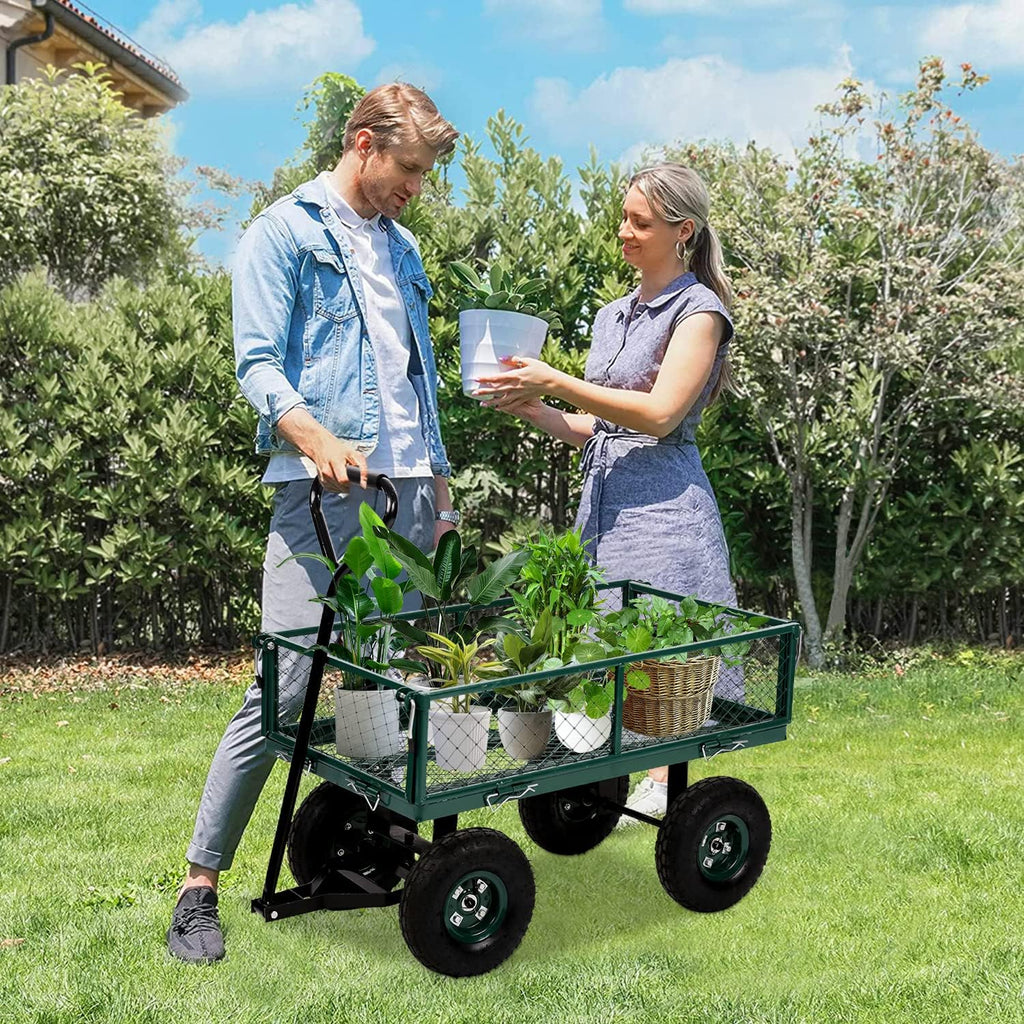 Heavy Duty Utility Wagon Garden Cart with Removable Sides, 400lb Weight Capacity, Folding Collapsible Wagon V12375