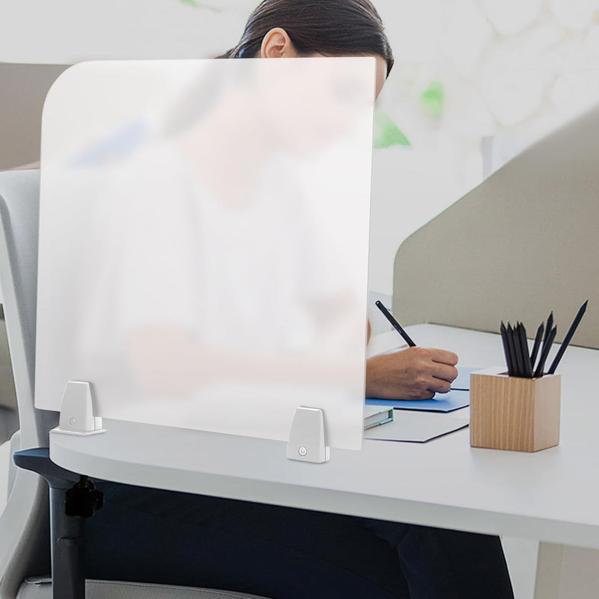 Frosted Acrylic Desk Privacy Panels, 17'' W x 18'' H Z2943