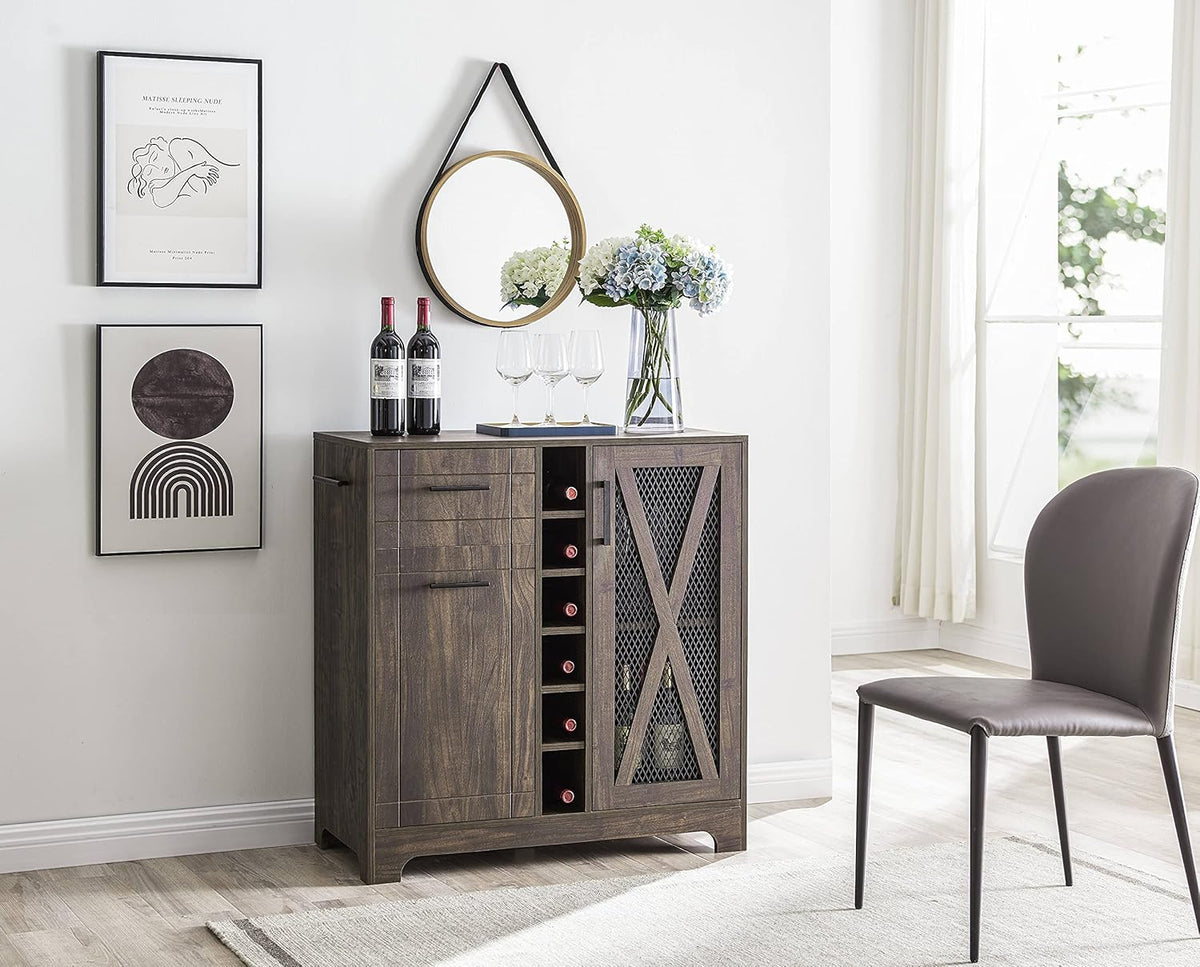 Bar Cabinet with Wire Mesh Doors C152