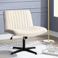Armless Cross Legged Fabric Padded Swivel Height Adjustable Office Desk Chair J886373