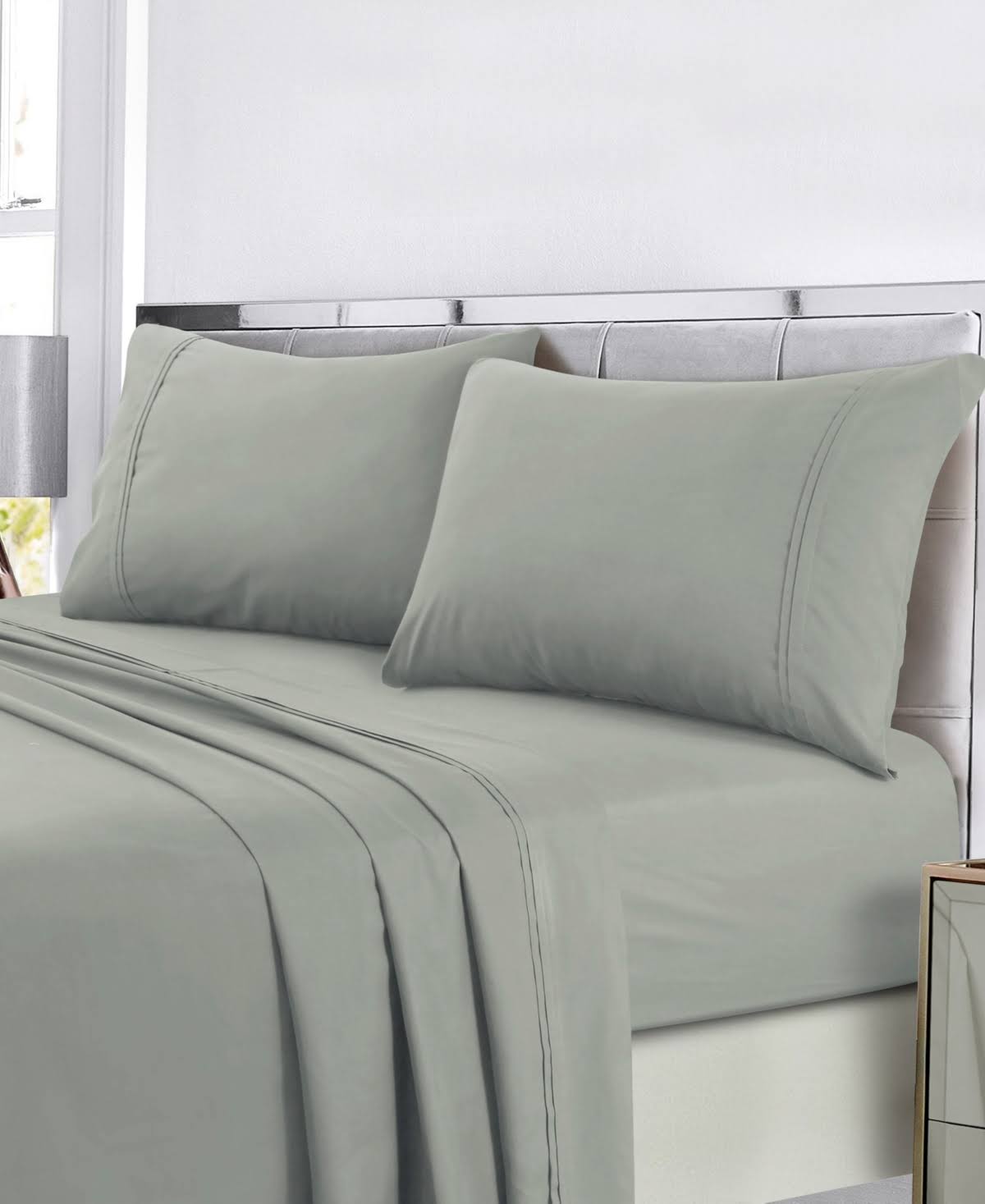 King Dark Red Easy-Care Sheet Set S379181