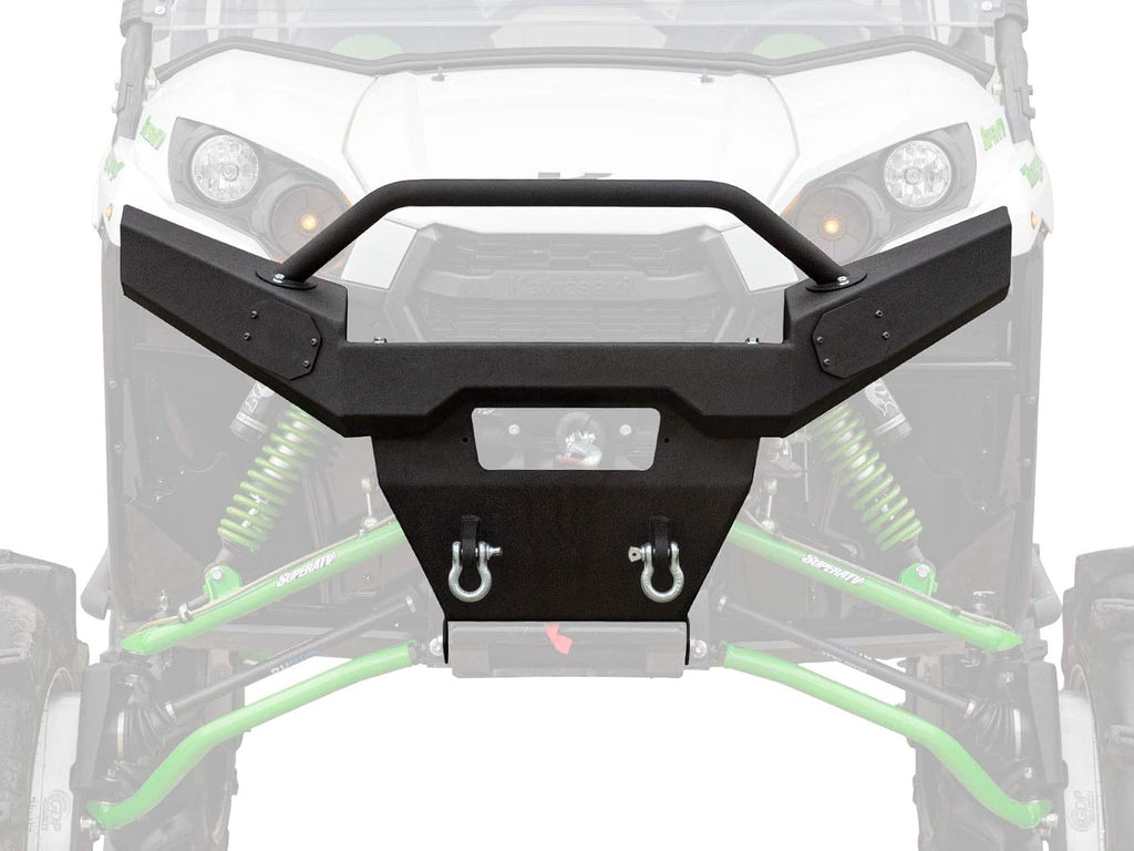 Wrinkle Black Steel Front Bumper with Tow Hooks K520025
