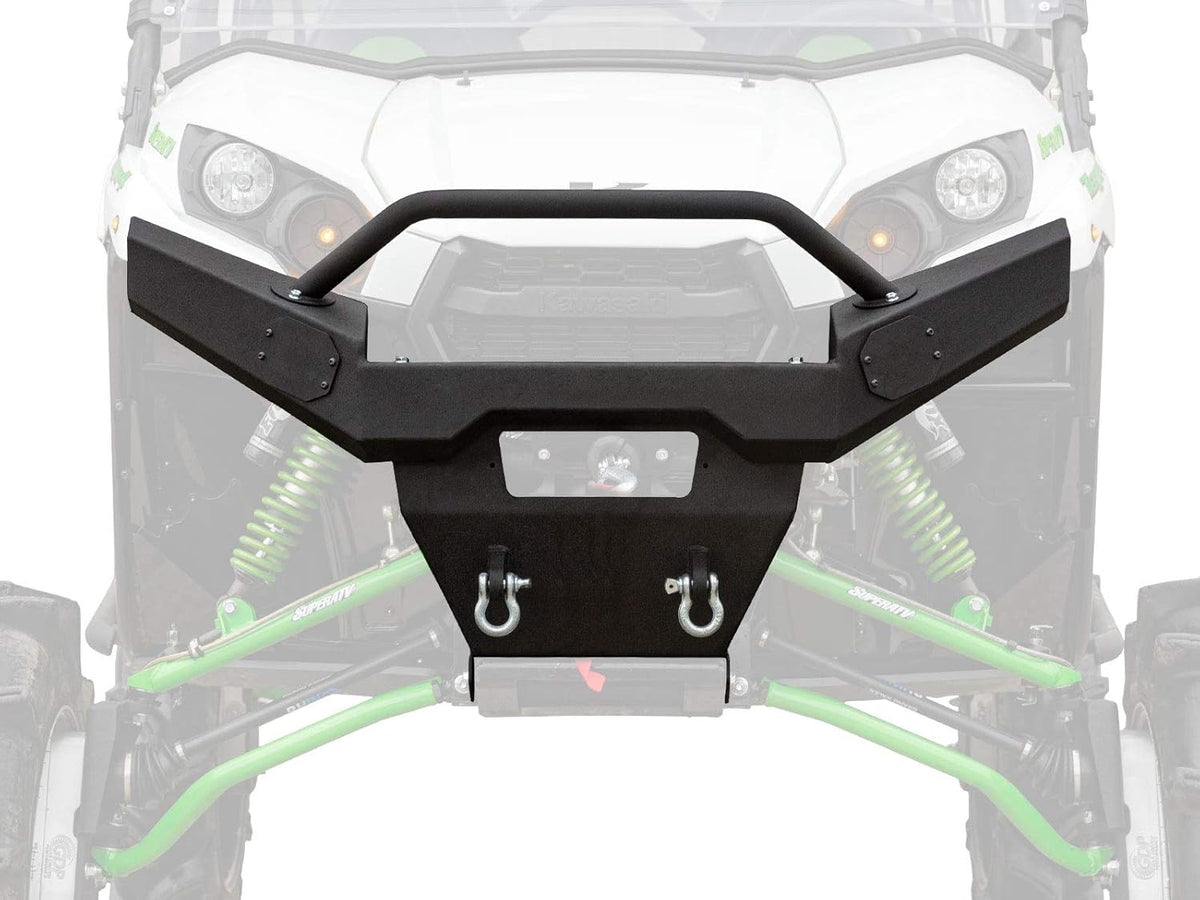 Wrinkle Black Steel Front Bumper with Tow Hooks K520025