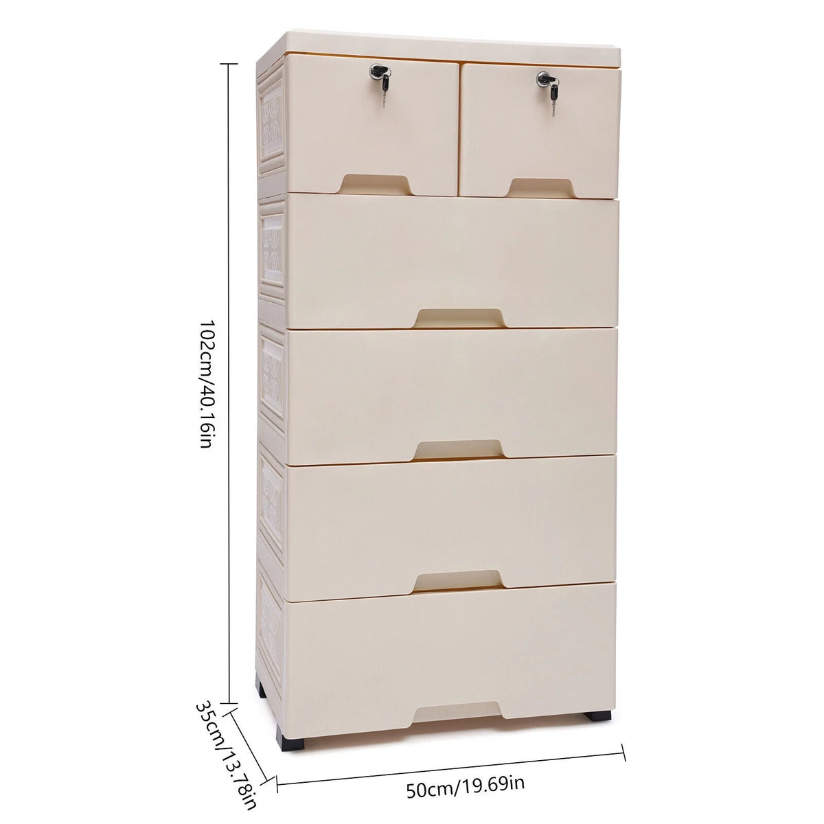 Lockable 6 Drawers Storage Cabinet R5238