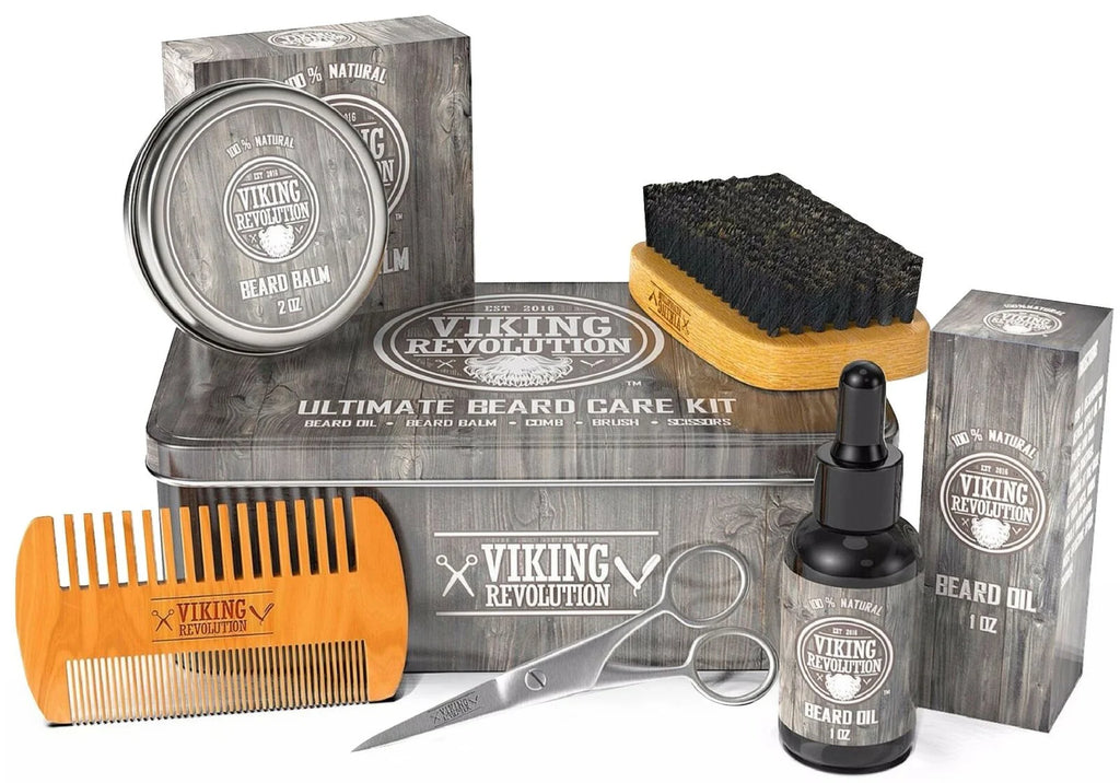 Beard Care Kit with Beard Balm, Beard Oil, Scissors P828938