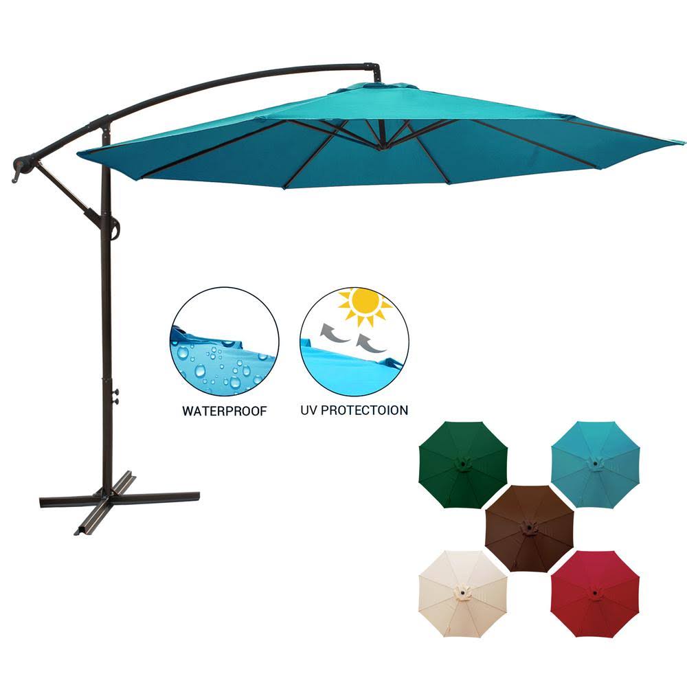 Turquoise Steel Cantilever Outdoor Patio Umbrella M848077