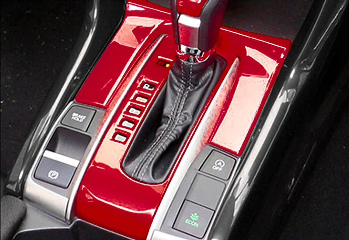 Interior Center Console Panel Gear Shift Button Frame Trim Kit Sporty Red R960294