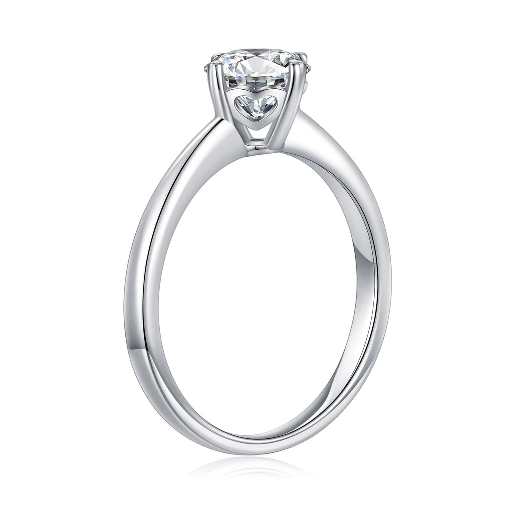 1ct Halo Moissanite Engagement Ring 925 Sterling Silver Four-Prong Round Cut Ring K3199