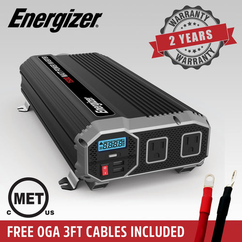 1500 Watts Power Inverter, 12v to 110v, Two AC Outlets, Two USB Ports G7161