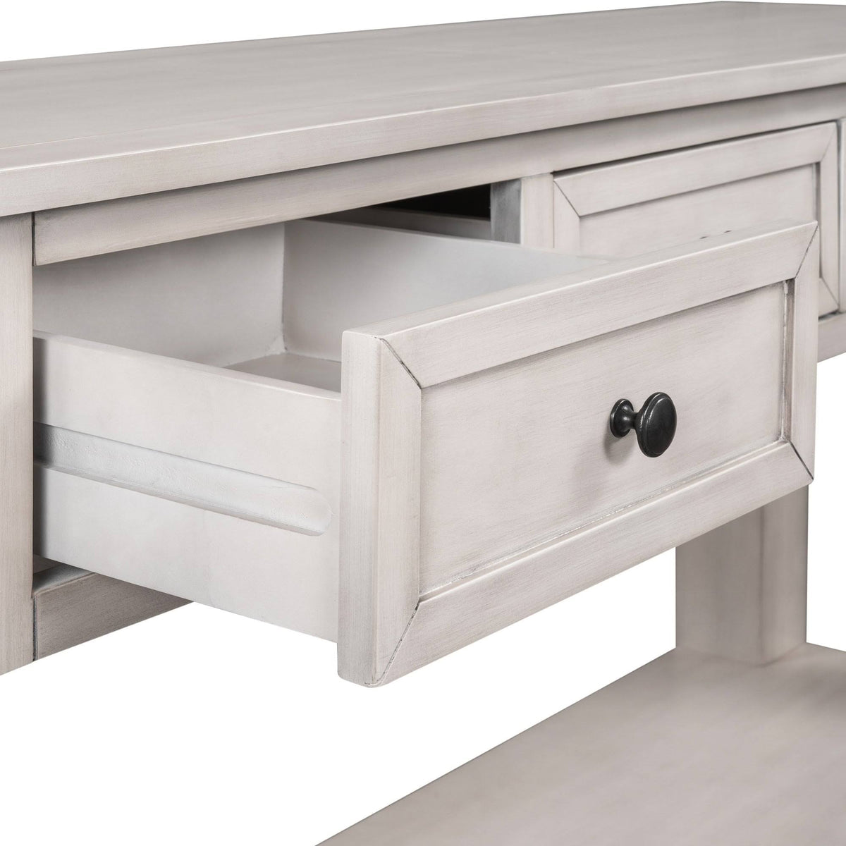 White 3 Drawer Console Table with Shelf Y907182