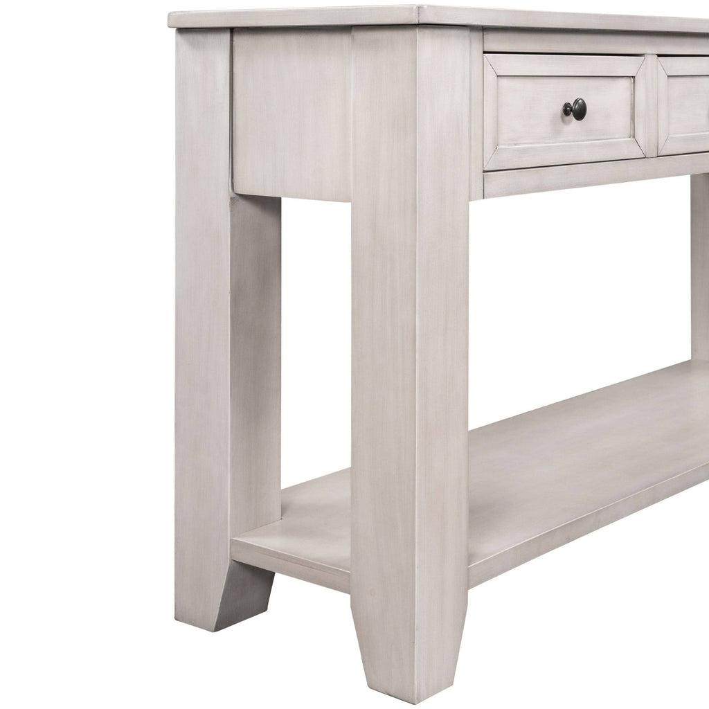 White 3 Drawer Console Table with Shelf Y907182