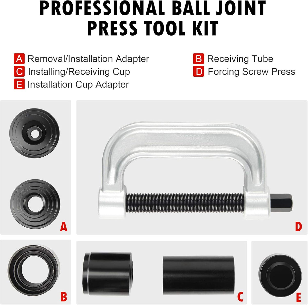 Ball Joint Press & U Joint Removal Tool Kit with 4x4 Adapters D11358
