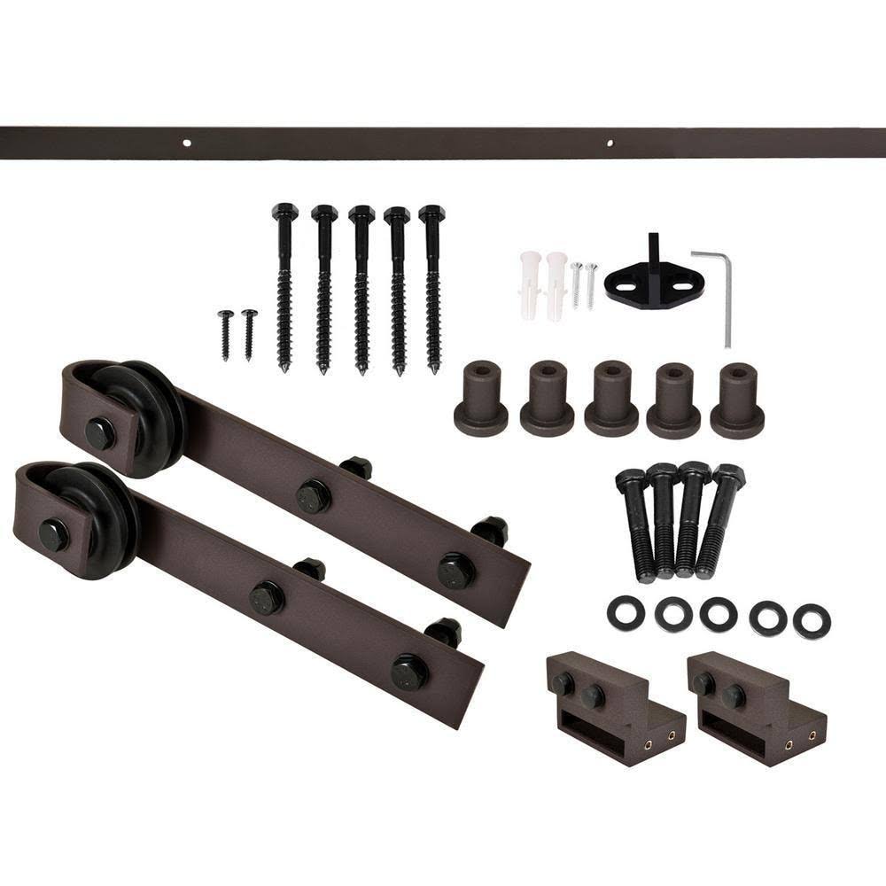 24 in. x 84 in. Stained Wood Interior Sliding Barn Door with Hardware Kit B994