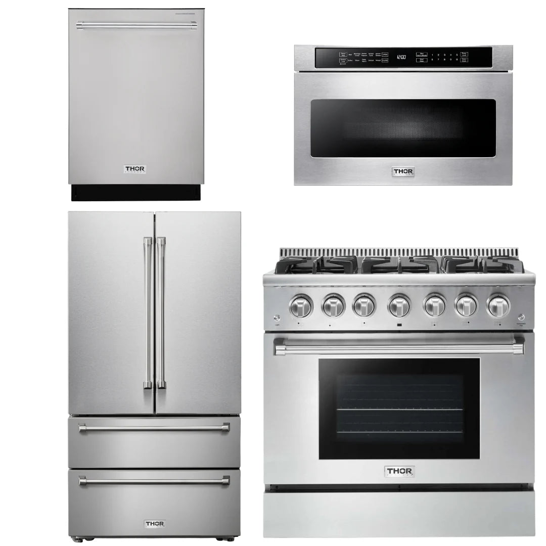 36 Propane Gas Range, Microwave, Refrigerator, Dishwasher S87527