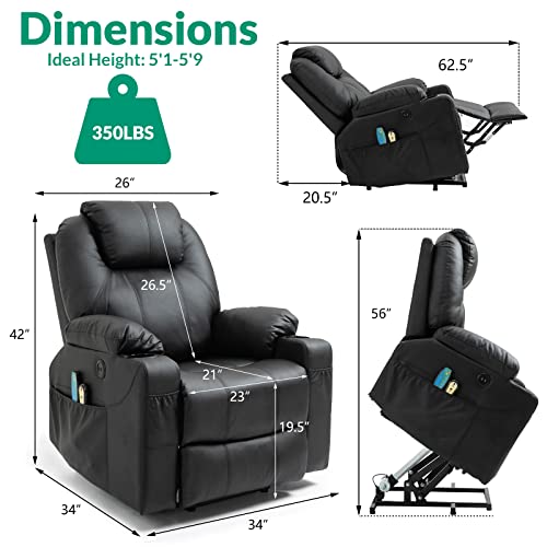 Grey Fabric Power Lift Electric Recliner Chair with Cup Holders G3388