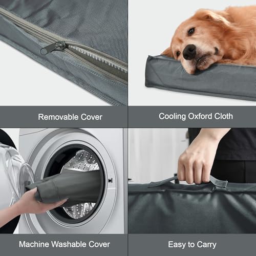 Extra Large Waterproof Egg Crate Foam Dog Bed with Removable Washable Cover R798601