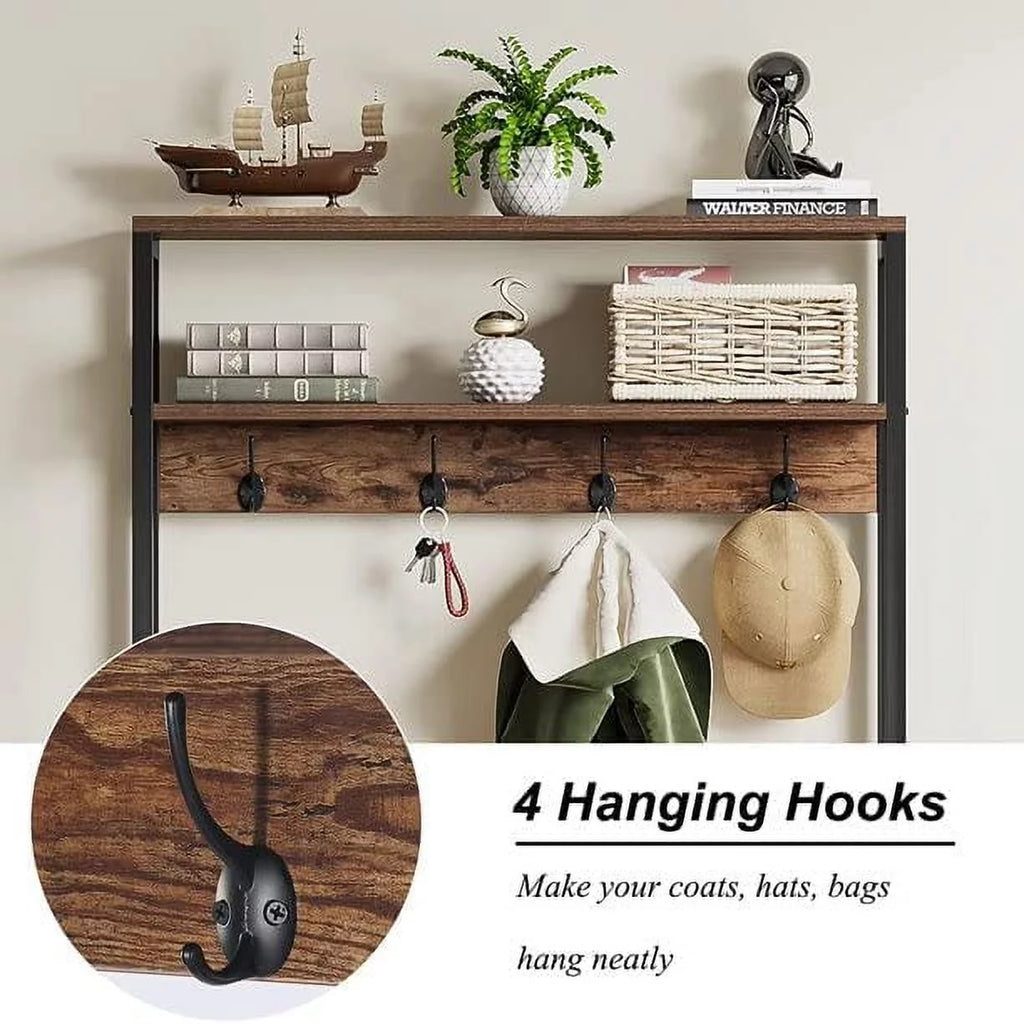 Entryway Hall Tree with Bench and Shoe Storage Z289016