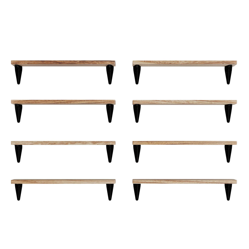 Set of 8 Black Floating Shelves U48719