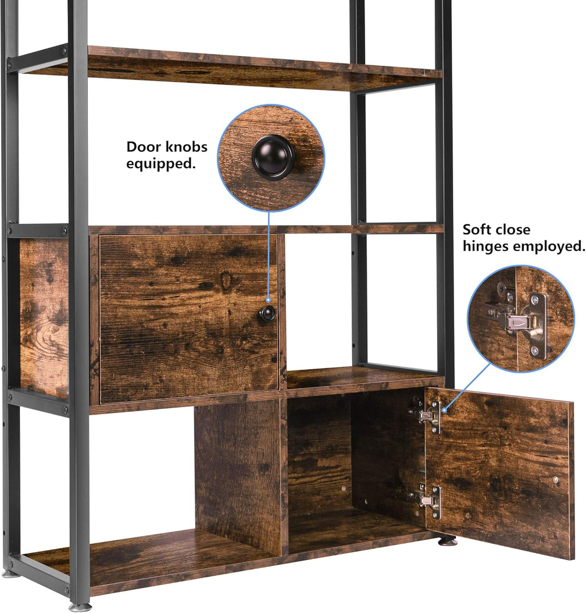 Rustic Storage Cabinet with Shelves and 2 Cabinets K697522